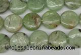 CKC254 15.5 inches 12mm flat round natural green kyanite beads