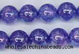 CKQ104 15.5 inches 12mm round AB-color dyed crackle quartz beads