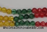 CKQ11 15.5 inches 6mm round dyed crackle quartz beads wholesale