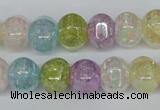 CKQ170 15.5 inches 10*13mm pumpkin AB-color crackle quartz beads