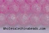CKQ304 15.5 inches 12mm round dyed crackle quartz beads wholesale