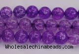 CKQ308 15.5 inches 6mm round dyed crackle quartz beads wholesale