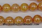 CKQ93 15.5 inches 10mm round AB-color dyed crackle quartz beads