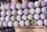 CKU328 15.5 inches 14mm - 15mm faceted round natural kunzite beads