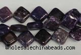CKU48 15.5 inches 10*10mm diamond purple kunzite beads wholesale