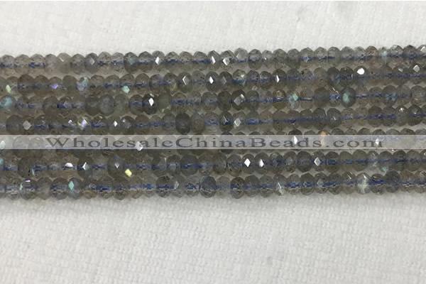CLB1020 15.5 inches 2*4mm faceted rondelle labradorite gemstone beads