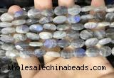 CLB1041 15.5 inches 8*12mm faceted oval labradorite beads wholesale