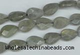CLB183 15.5 inches 8*12mm faceted flat teardrop labradorite beads