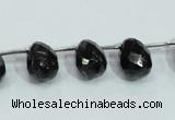 CLB319 10*14mm top-drilled faceted teardrop black labradorite beads