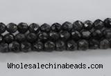 CLB359 15.5 inches 4mm faceted round black labradorite beads wholesale