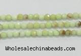 CLE32 15.5 inches 4mm faceted round lemon turquoise beads wholesale