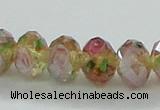 CLG03 12 inches 6*8mm faceted rondelle handmade lampwork beads