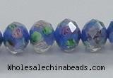 CLG30 15 inches 8*10mm faceted rondelle handmade lampwork beads