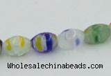 CLG503 16 inches 6*8mm rice lampwork glass beads wholesale