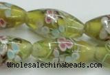 CLG868 15.5 inches 10*20mm rice lampwork glass beads wholesale