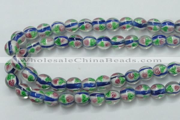 CLG875 15.5 inches 12mm round lampwork glass beads wholesale