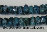 CLJ250 15.5 inches 6*11mm faceted nuggets dyed sesame jasper beads