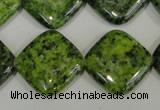 CLJ308 15.5 inches 20*20mm diamond dyed sesame jasper beads wholesale