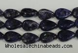CLJ332 15.5 inches 8*12mm flat teardrop dyed sesame jasper beads