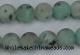 CLJ413 15.5 inches 10mm round matte sesame jasper beads wholesale