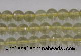 CLQ162 15.5 inches 8mm faceted round natural lemon quartz beads