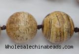 CLS101 15.5 inches 25mm faceted round large picture jasper beads