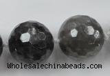 CLS105 15.5 inches 25mm faceted round large cloudy quartz beads