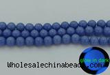 CLU114 15.5 inches 12mm round blue luminous stone beads