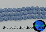 CLU133 15.5 inches 14mm flat round blue luminous stone beads