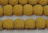 CLV370 15.5 inches 12mm ball dyed lava beads wholesale