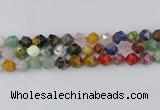 CME109 15.5 inches 12mm faceted nuggets mixed gemstone beads