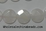 CME50 15.5 inches 15mm faceted coin rose quartz gemstone beads
