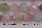 CMG203 15.5 inches 10mm faceted nuggets morganite gemstone beads