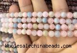 CMG336 15.5 inches 6mm round natural morganite beads