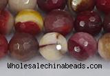 CMK320 15.5 inches 12mm faceted round mookaite gemstone beads