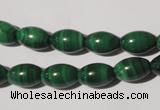 CMN212 15.5 inches 8*12mm rice natural malachite beads wholesale