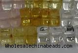 CMQ38 15.5 inches 5*8mm triangle mixed quartz beads wholesale