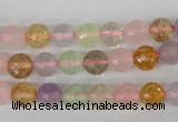 CMQ52 15.5 inches 8mm faceted round multicolor quartz beads