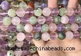 CMQ539 15.5 inches 12mm faceted round colorfull quartz beads