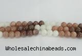 CMS1084 15.5 inches 12mm round mixed moonstone beads wholesale