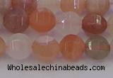 CMS1167 15.5 inches 8mm faceted round rainbow moonstone beads