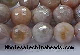CMS1303 15.5 inches 10mm faceted round AB-color moonstone beads