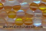 CMS1537 15.5 inches 8mm round matte synthetic moonstone beads