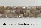 CMS1784 15.5 inches 12*16mm faceted rectangle AB-color moonstone beads