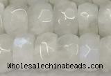 CMS1912 15.5 inches 6*10mm faceted rondelle white moonstone beads