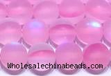CMS2175 15 inches 6mm, 8mm, 10mm & 12mm round matte synthetic moonstone beads