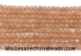 CMS2251 15 inches 6mm round orange moonstone beads wholesale