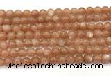 CMS2252 15 inches 8mm round orange moonstone beads wholesale