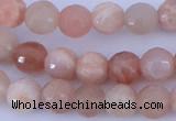 CMS351 15.5 inches 8mm faceted round natural pink moonstone beads