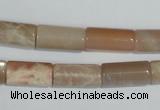 CMS516 15.5 inches 8*16mm tube moonstone beads wholesale